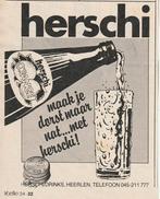 Retro reclame 1982 Herschi frisdrank Heerlen lekker nat, Verzenden, Overige typen