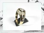 16561 14k Gouden  Ring: Onyx + Versace Motief, Ophalen of Verzenden, Met edelsteen, Dame, Goud