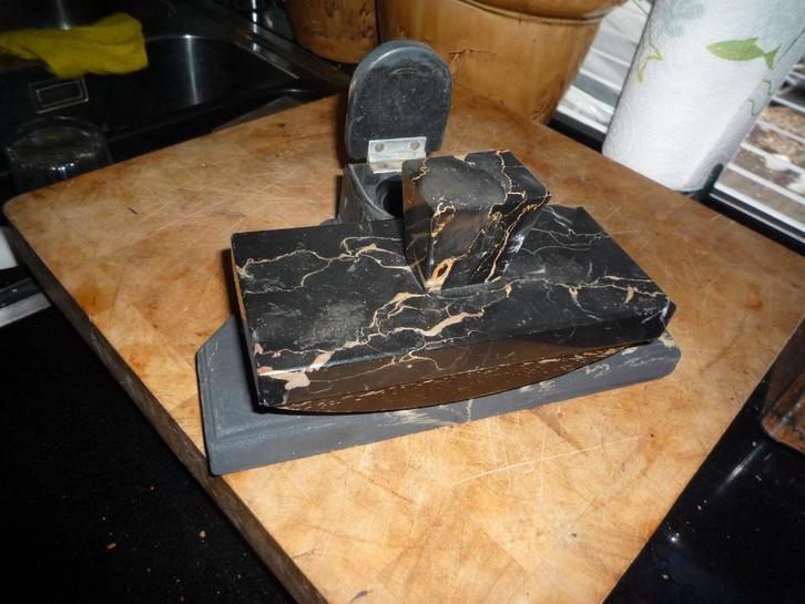 3 x inkt depper blotter hout en marmer, Antiek en Kunst, Antiek | Kantoor en Zakelijk, Ophalen of Verzenden