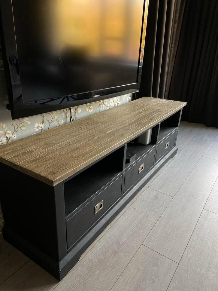Houten zwart TV Meubel, Huis en Inrichting, Kasten | Televisiemeubels, Gebruikt, Minder dan 100 cm, 150 tot 200 cm, 25 tot 50 cm
