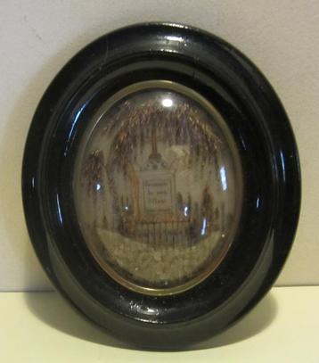 Antieke haarkader, haarwerk, 3D memento mori /357 beschikbaar voor biedingen