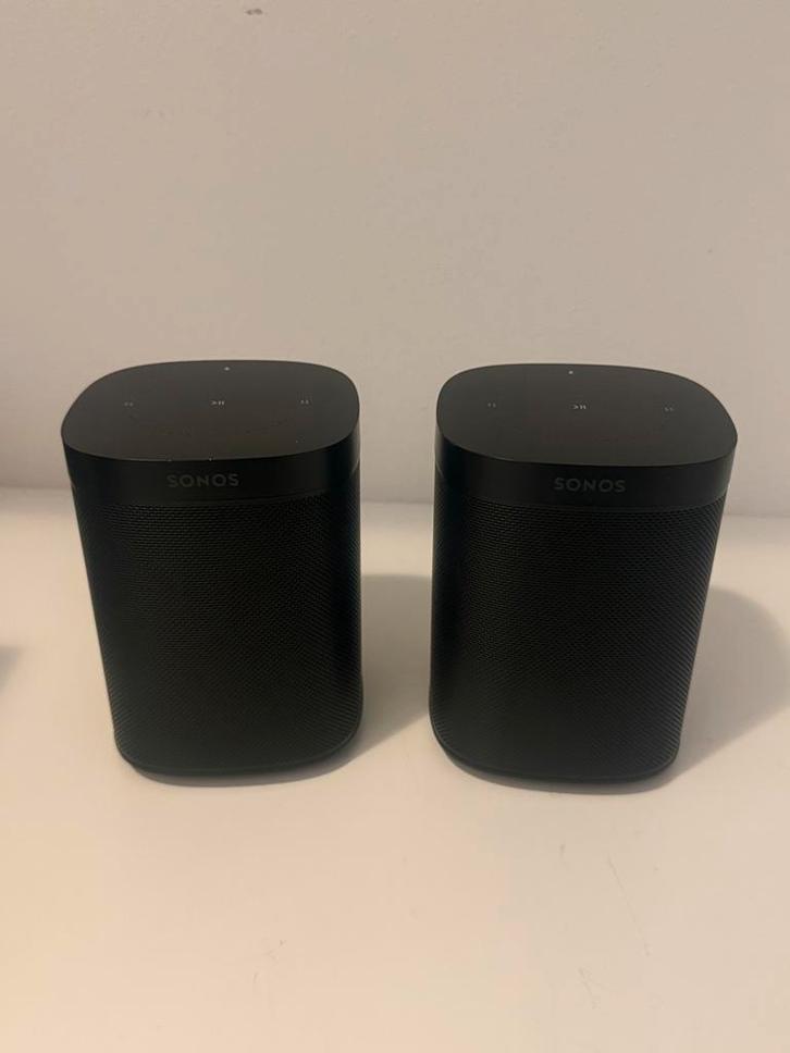 2x Sonos One - Zwart - Nette Staat, Audio, Tv en Foto, Luidsprekers, Zo goed als nieuw, Front, Rear of Stereo speakers, 120 watt of meer