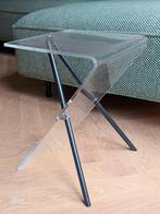 Vintage Lui Art jaren 80 plexiglas bijzettafel, Rond, Ophalen, 45 tot 60 cm, Minder dan 55 cm
