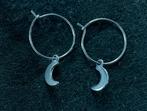 Oorbellen met maantje, Sieraden, Tassen en Uiterlijk, Oorbellen, Ophalen of Verzenden, Zo goed als nieuw, Zilver, Hangers
