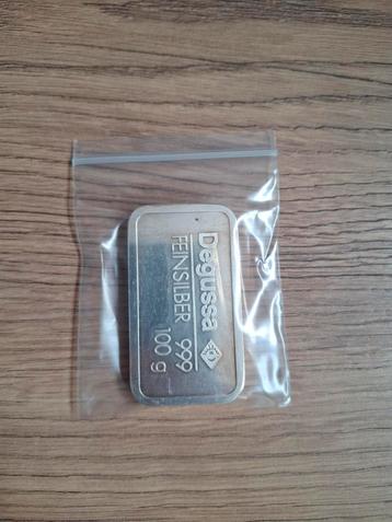 Degussa Zilverbaar 100 gram beschikbaar voor biedingen