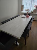 Landelijke witte tafel 220x90, Huis en Inrichting, Tafels | Eettafels, Ophalen, Gebruikt, Rechthoekig, 50 tot 100 cm
