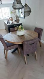 6 Mooie Eetkamerstoelen van de Troubadour, Ophalen, Hout, Bruin, Zo goed als nieuw