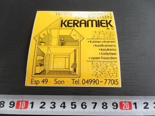sticker son keramiek bv tegels tegelwerken natuursteen, Verzamelen, Stickers, Zo goed als nieuw, Bedrijf of Vereniging, Ophalen