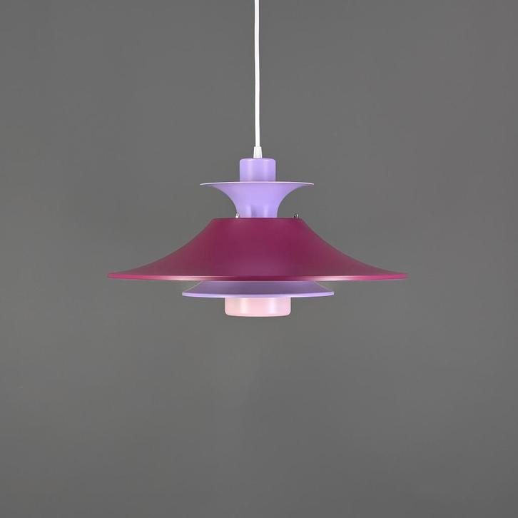 Vintage Deense Meerlaagse Hanglamp in Paars – Uniek, Huis en Inrichting, Lampen | Hanglampen, Zo goed als nieuw, 75 cm of meer