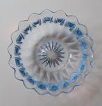 Lichtblauwe Schaal Vintage Glas, Schaal, Rond, Ophalen of Verzenden, Glas