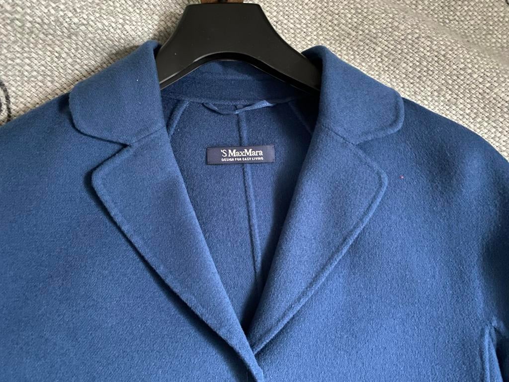MaxMara wollen jas - maat 42 - perfecte staat, Kleding | Dames, Jassen | Winter, Blauw, Ophalen of Verzenden, Zo goed als nieuw