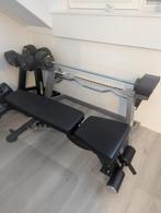 Fitnesset met bankje, aanpasbare halters, aanpasbare dumbels, Sport en Fitness, Fitnessmaterialen, Ophalen, Zo goed als nieuw