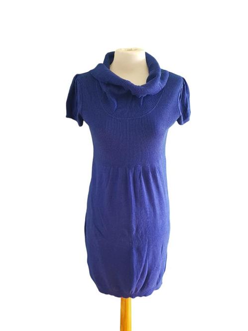 Mooie fel blauwe gebreide jurk van LIV maat L., Kleding | Dames, Jurken, Zo goed als nieuw, Maat 42/44 (L), Blauw, Knielengte