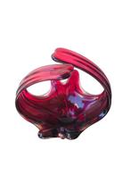 Murano ? Glas schaal in rood, retro vintage jaren 60, Antiek en Kunst, Ophalen of Verzenden