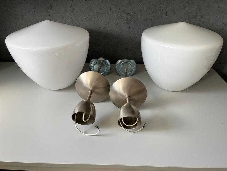 Gispen Giso hanglamp (XL), Huis en Inrichting, Lampen | Hanglampen, Zo goed als nieuw, Minder dan 50 cm, Glas, Metaal, Ophalen