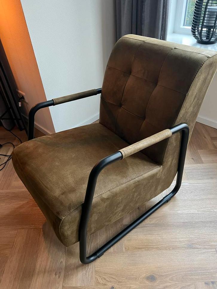 Mosgroene stoel, Huis en Inrichting, Fauteuils, Zo goed als nieuw, Stof, 50 tot 75 cm, 75 tot 100 cm, Ophalen of Verzenden