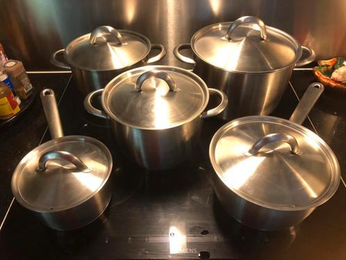 t.k.Ikea 365+ RVS set 5 pannen 20-18-18-18-14cm INDUCTIE, Huis en Inrichting, Keuken | Potten en Pannen, Pannenset, Rvs, Ophalen
