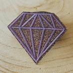 Strijk embleem applicatie Patch Diamant grijs bruin