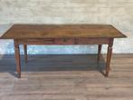 Antieke boerentafel met 1 lade - 201 x 98 cm + 78,5 cm hoog, Antiek en Kunst, Ophalen of Verzenden