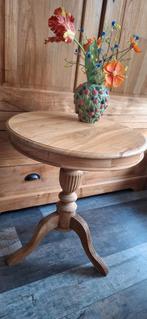 NU OF NOOIT IN PRIJS VERLAAGD Teakhouten bijzet tafel, Huis en Inrichting, Ophalen, Minder dan 55 cm, Gebruikt, Rond