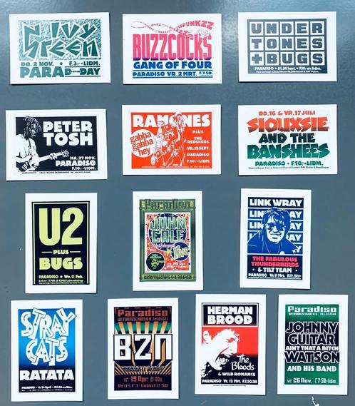 PARADISO Postkaart Lot 13x MARTIN KAYE poster RAMONES, Verzamelen, Posters, Gebruikt, Muziek, A4 of kleiner, Rechthoekig Staand