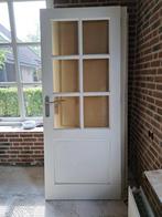 Paneeldeuren, bijbehorende kozijnen en ramen Meranti, 80 tot 100 cm, Gebruikt, Ophalen, 200 tot 215 cm