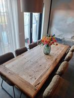 Robuuste Kloostertafel 240x100, Teakhout, Gebruikt, 200 cm of meer, Landelijk