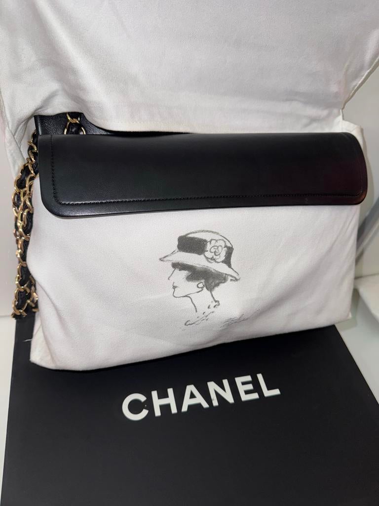 Chanel Classic Medium Double Flap - Zurich, Sieraden, Tassen en Uiterlijk, Tassen | Schoudertassen, Zwart, Zo goed als nieuw, Leer