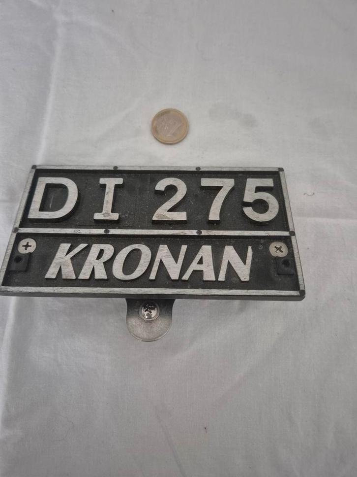 Oude Kentekenplaat DI-275 Kronan - Decoratie/Verzameling, Verzamelen, Merken en Reclamevoorwerpen, Ophalen of Verzenden