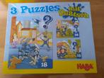 HABA 3 puzzels politie brandweer 12-15-18 st, Ophalen of Verzenden, 10 tot 50 stukjes, Zo goed als nieuw