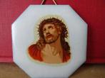 Vintage tegel Jezus Christus tegeltje Jezus Christus 6cm, Ophalen of Verzenden, Zo goed als nieuw, Overige typen, Christendom | Katholiek