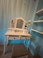 Mooie Kaptafel met Spiegel en Lades incl kruk, Gebruikt, 100 tot 150 cm, Romantisch, Hout