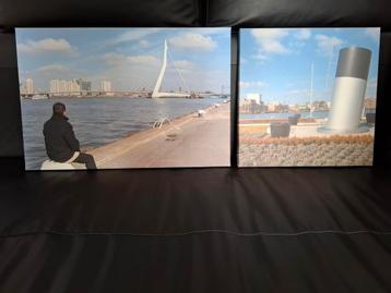 Foto op canvas, Rotterdam Erasmusbrug, Wilhelminakade beschikbaar voor biedingen