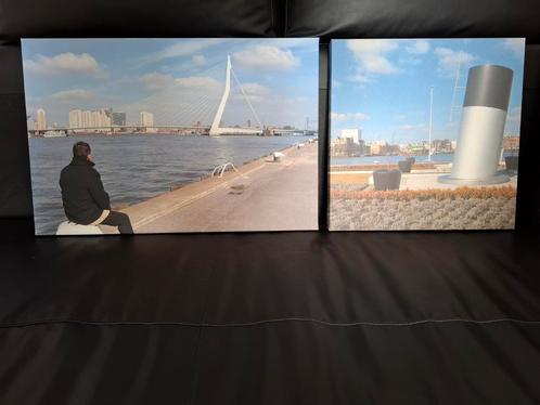 Foto op canvas, Rotterdam Erasmusbrug, Wilhelminakade, Huis en Inrichting, Woonaccessoires | Schilderijen, Tekeningen en Foto's