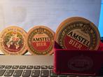 Amstel bierviltjeshouder krat met 11 bierviltjes, Ophalen, Gebruikt, Viltje(s), Amstel