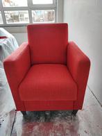 Rode fauteuil linnen - comfortabel en stijlvol, Huis en Inrichting, Fauteuils, Ophalen, Gebruikt, 50 tot 75 cm, Modern