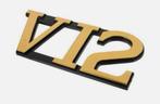 JAGUAR XJS kofferbak logo Goud V12 badge BEC4717G achterkant, Ophalen of Verzenden, A, A, A
