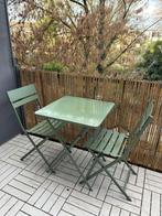 Tuinset / Bistroset Olijf groen incl. kussens, Tuin en Terras, Tuinsets en Loungesets, Overige materialen, Zo goed als nieuw, Tuinset