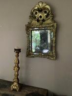 18e eeuws antiek franse spiegel met kuif, Antiek en Kunst, Antiek | Spiegels, Ophalen of Verzenden, Rechthoekig, Minder dan 50 cm