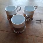 3 x espresso kopjes van Menu - wit in rvs houder, Ophalen of Verzenden, Zo goed als nieuw