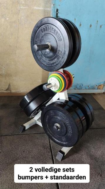 315kg Bumper plates + fractional plates + weighttree beschikbaar voor biedingen