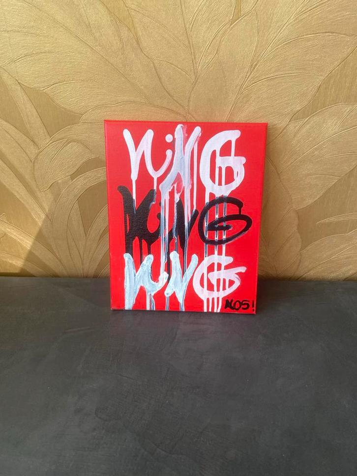 King Graffiti Kunstwerk, Antiek en Kunst, Kunst | Schilderijen | Modern, Ophalen of Verzenden