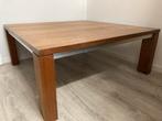 Moderne notenhouten salontafel met alu accenten, Ophalen, Gebruikt, Vierkant, Modern