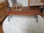 Massief houten sidetable bijzettafel metalen hairpin poten, Huis en Inrichting, Tafels | Sidetables, Ophalen, 100 tot 150 cm, Zo goed als nieuw