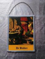 oude glas in lood hanger van de bakker 18  X 24 cm, Antiek en Kunst, Antiek | Glas en Kristal, Ophalen of Verzenden