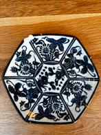 Zeshoekig delfts blauw wandbord - kintsugi - star ceramics, Ophalen of Verzenden
