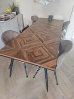 BePureHome Rhombic eettafel 220x90, Ophalen, Teakhout, 200 cm of meer, 50 tot 100 cm