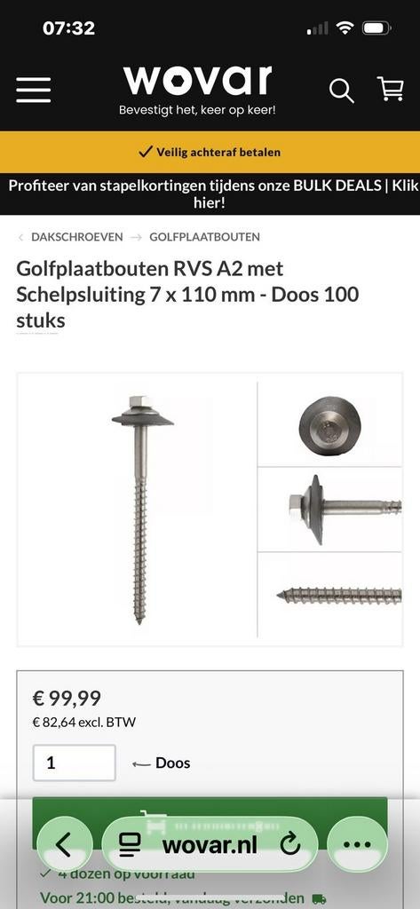 Golfplaatbouten, Doe-het-zelf en Verbouw, Ophalen