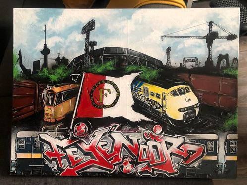 Feyenoord Rotterdam Schilderij - 60x80cm, Antiek en Kunst, Kunst | Overige Kunst, Ophalen