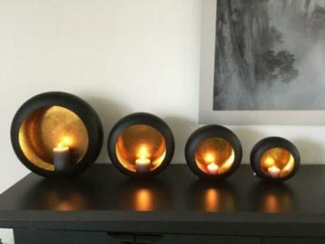MARRAKECH round T-light zwart/goud of goud/goud beschikbaar voor biedingen